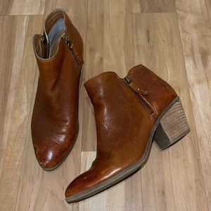 Frye cognac ankle booties
